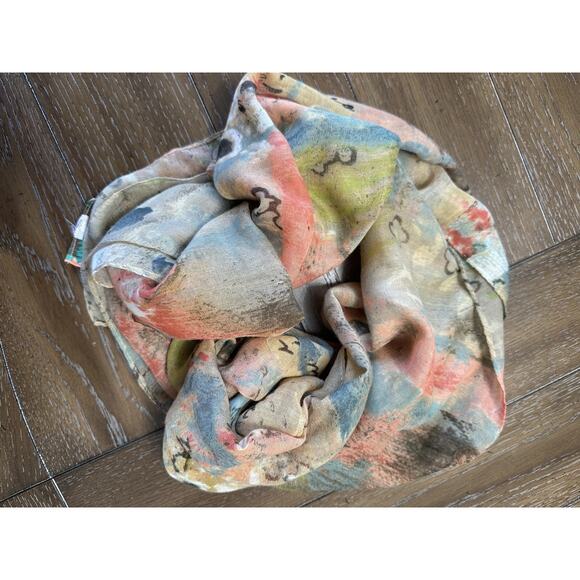 VGUC Kelly Rae Roberts "Follow Your True North" Scarf 25x33 Large Watercolor - Picture 2 of 8